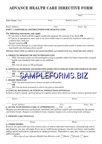 Hawaii Health Care Power of Attorney Form pdf free